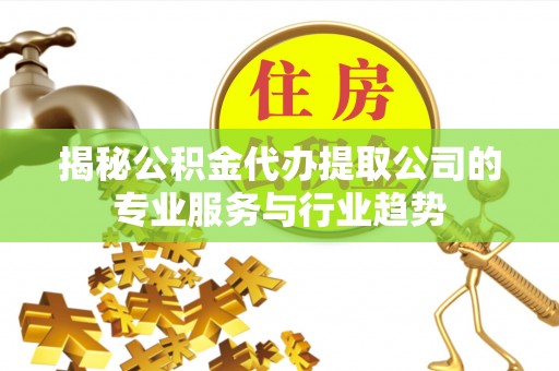 龙里揭秘公积金代办提取公司的专业服务与行业趋势