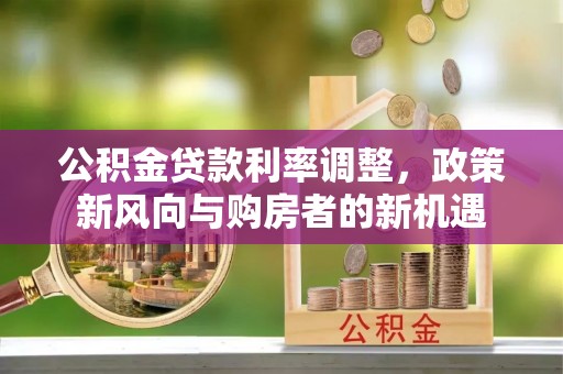 龙里公积金贷款利率调整，政策新风向与购房者的新机遇